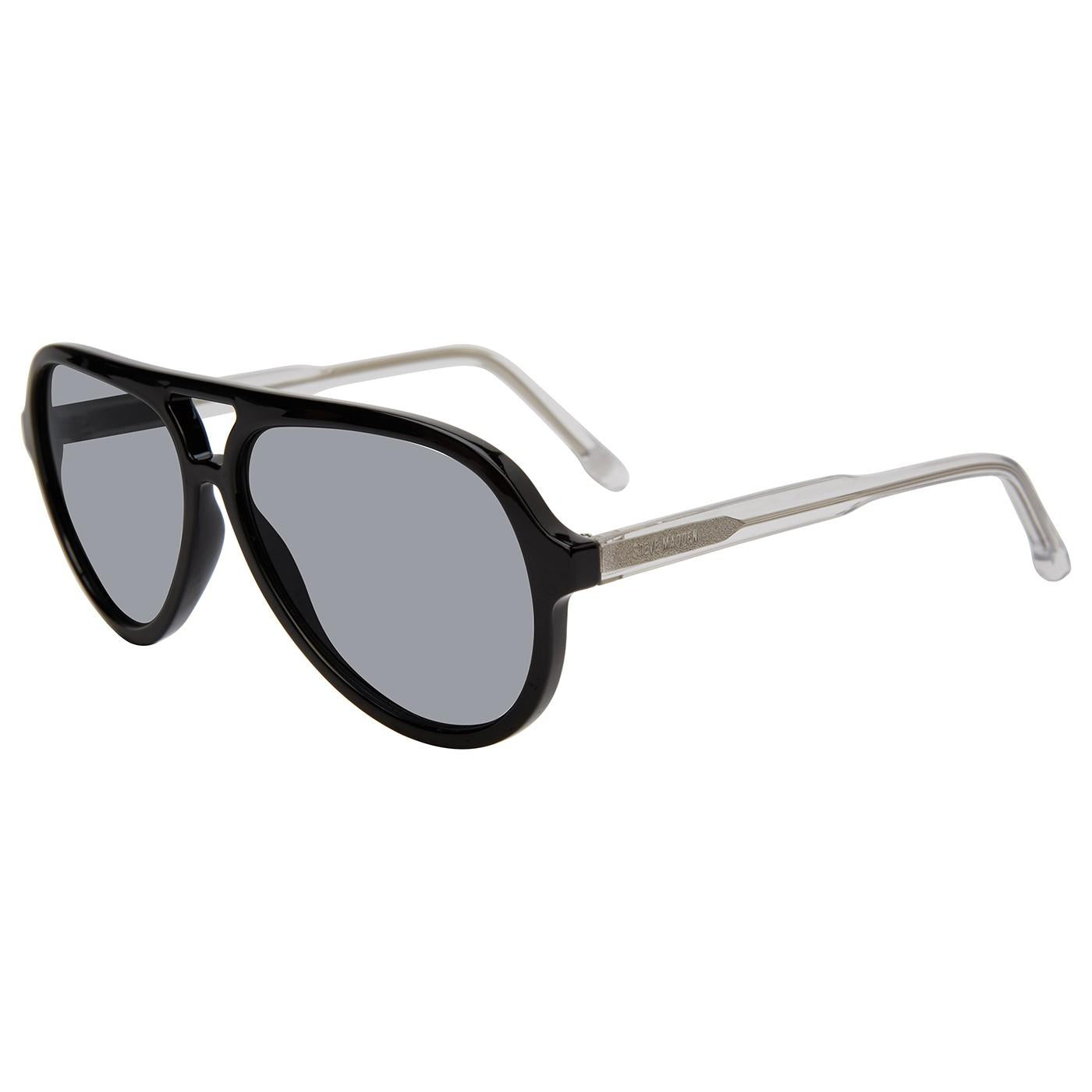 Lawson Black Crystal Clear Solid Smoke - Occhiali da Sole Grigi SMAX17194  STEVE MADDEN 