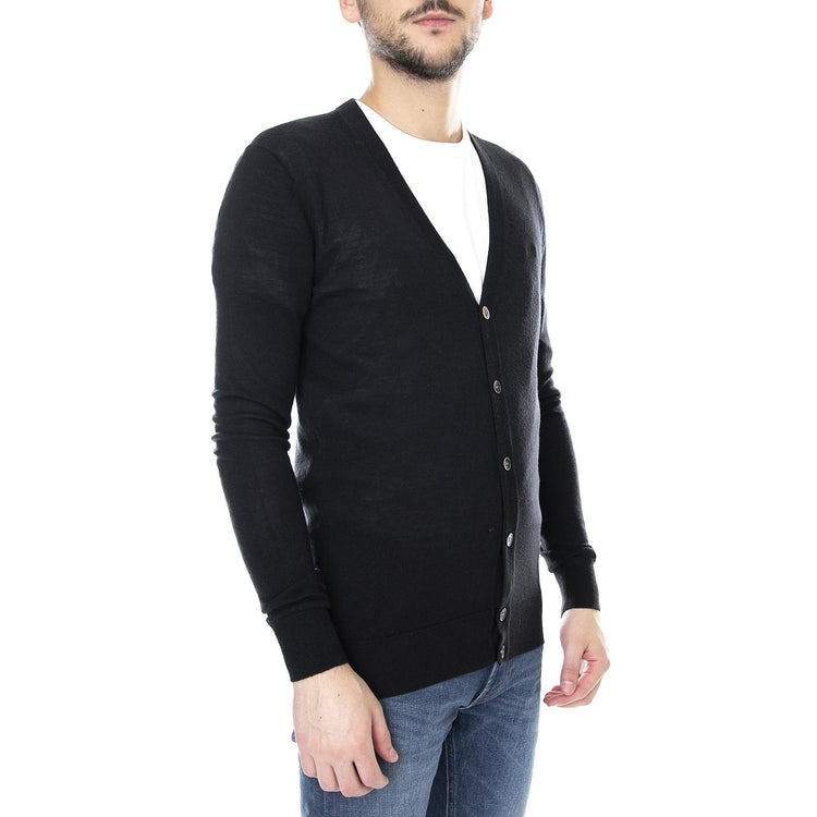 Gotti Basic Cardigan - Black - Cardigan Uomo Nero 151080108-999  MINIMUM 