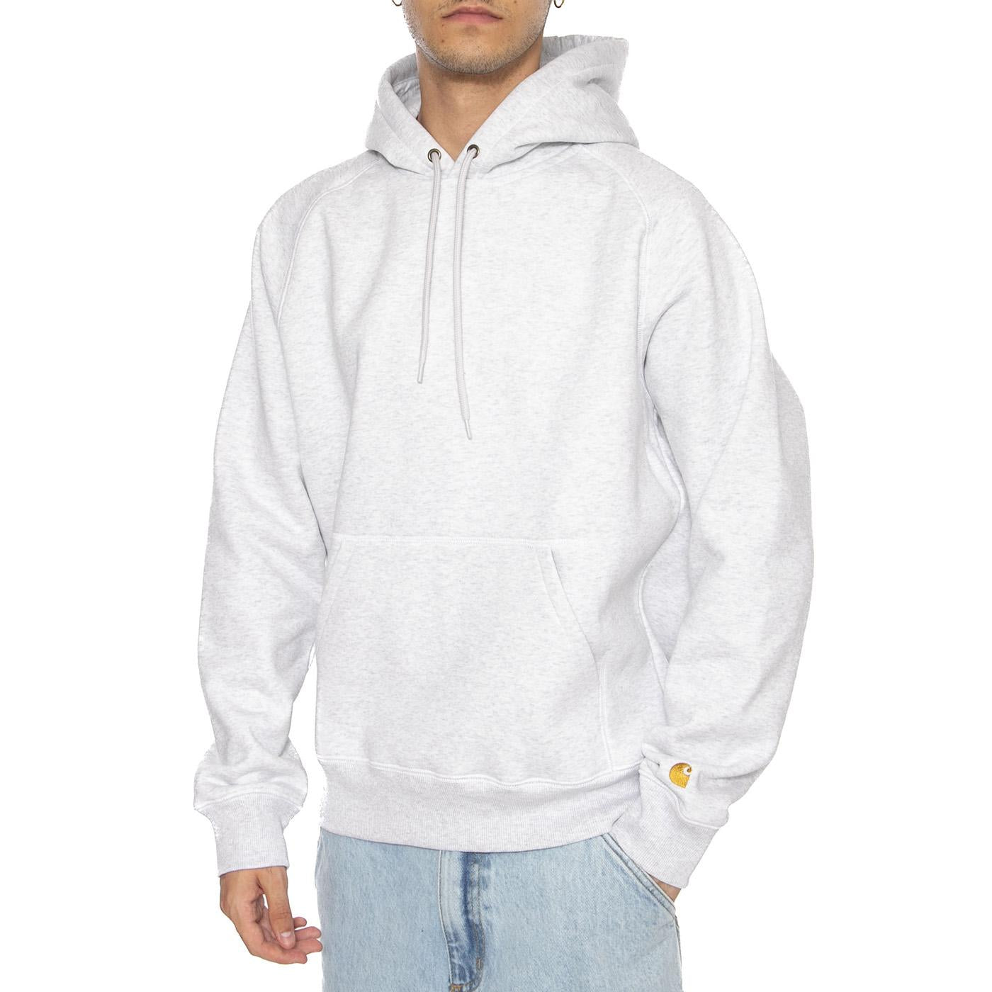 Hooded Chase Sweat Ash Heather / Grey - Felpa Uomo Grigia I033661-00J . CARHARTT WIP 