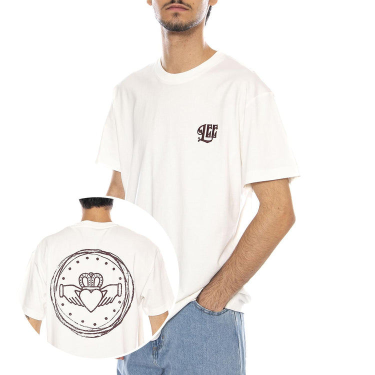 Relaxed Graphic Tee Ecru - Maglietta Girocollo Uomo Panna 112370511 . LEE 