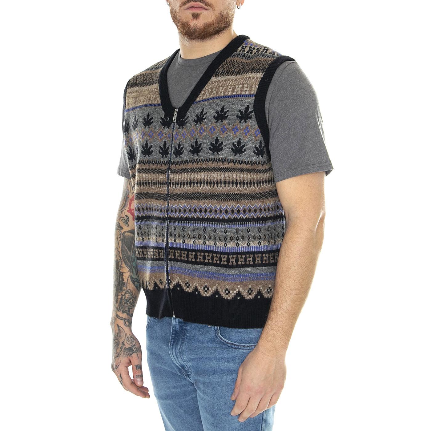 Gilber Sweater Vest Multi - Cardigan Uomo Multicolore KN00472-MULTI  HUF 