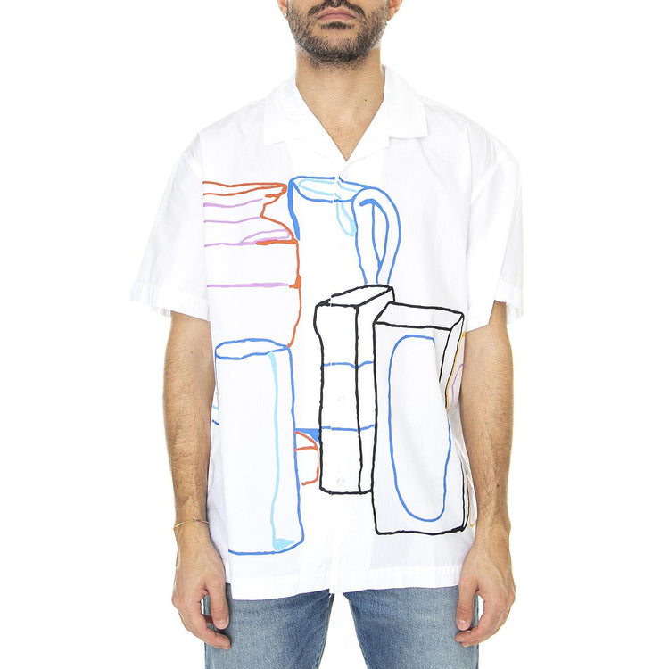 Pantry Woven SS White - Camicia Maniche Corte Uomo Bianca 181210375-WHT  OBEY 