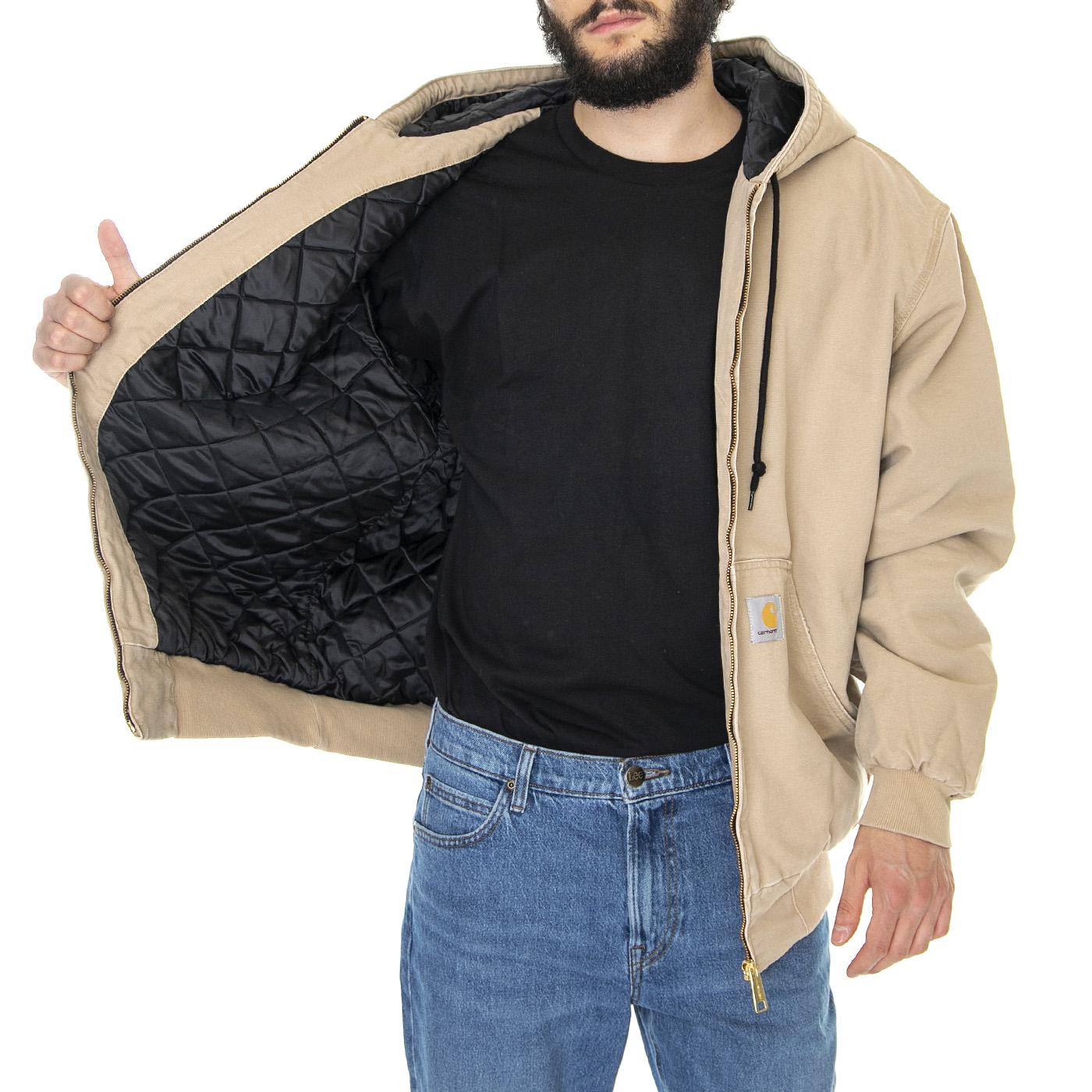 OG Active Jacket Dusty H Brown aged canvas - Giacca Invernale con Cappuccio Uomo Beige I027360-07E3K  CARHARTT WIP 