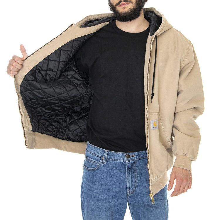 OG Active Jacket Dusty H Brown aged canvas - Giacca Invernale con Cappuccio Uomo Beige I027360-07E3K  CARHARTT WIP 