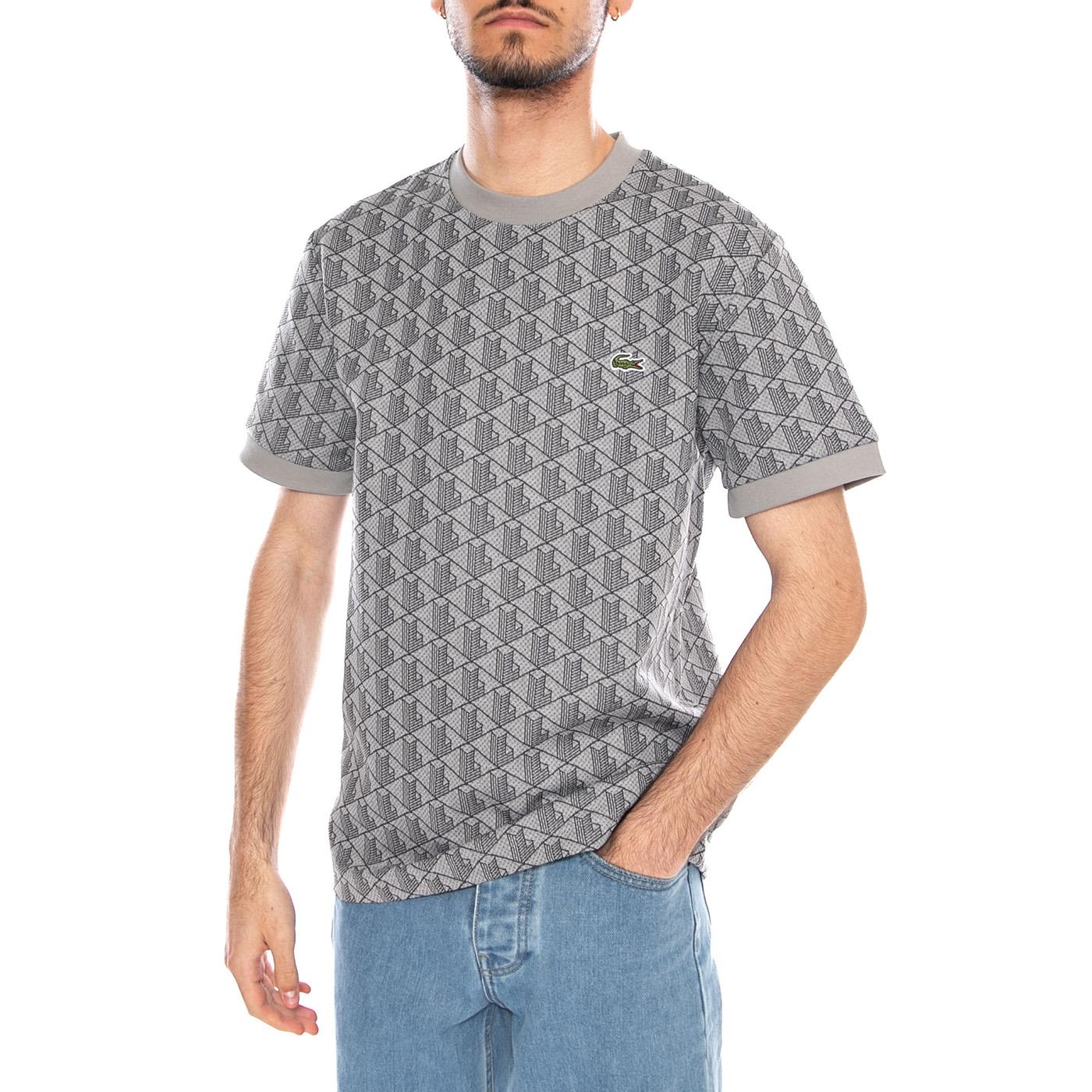 T-Shirt Multi Logo Lacoste - Maglietta Girocollo Uomo Multicolore TH1197 41I LACOSTE 
