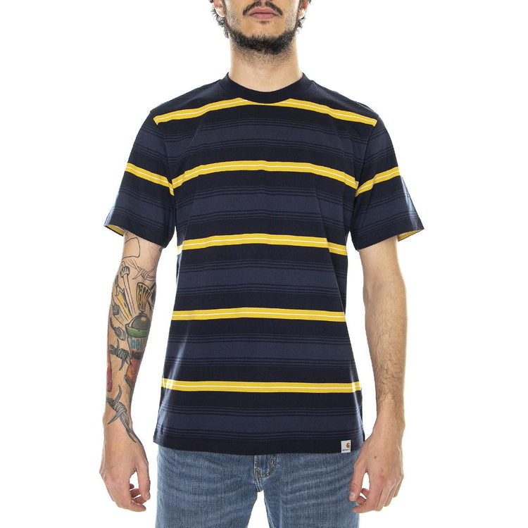 S/S Buren T-Shirt Buren Stripe, Dark Navy I028404.1C.95.03  CARHARTT WIP 