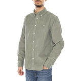 Grafton Cord Woven – Herren Langarmhemd mit Samt-Lorbeerkranz, Herren OBEY