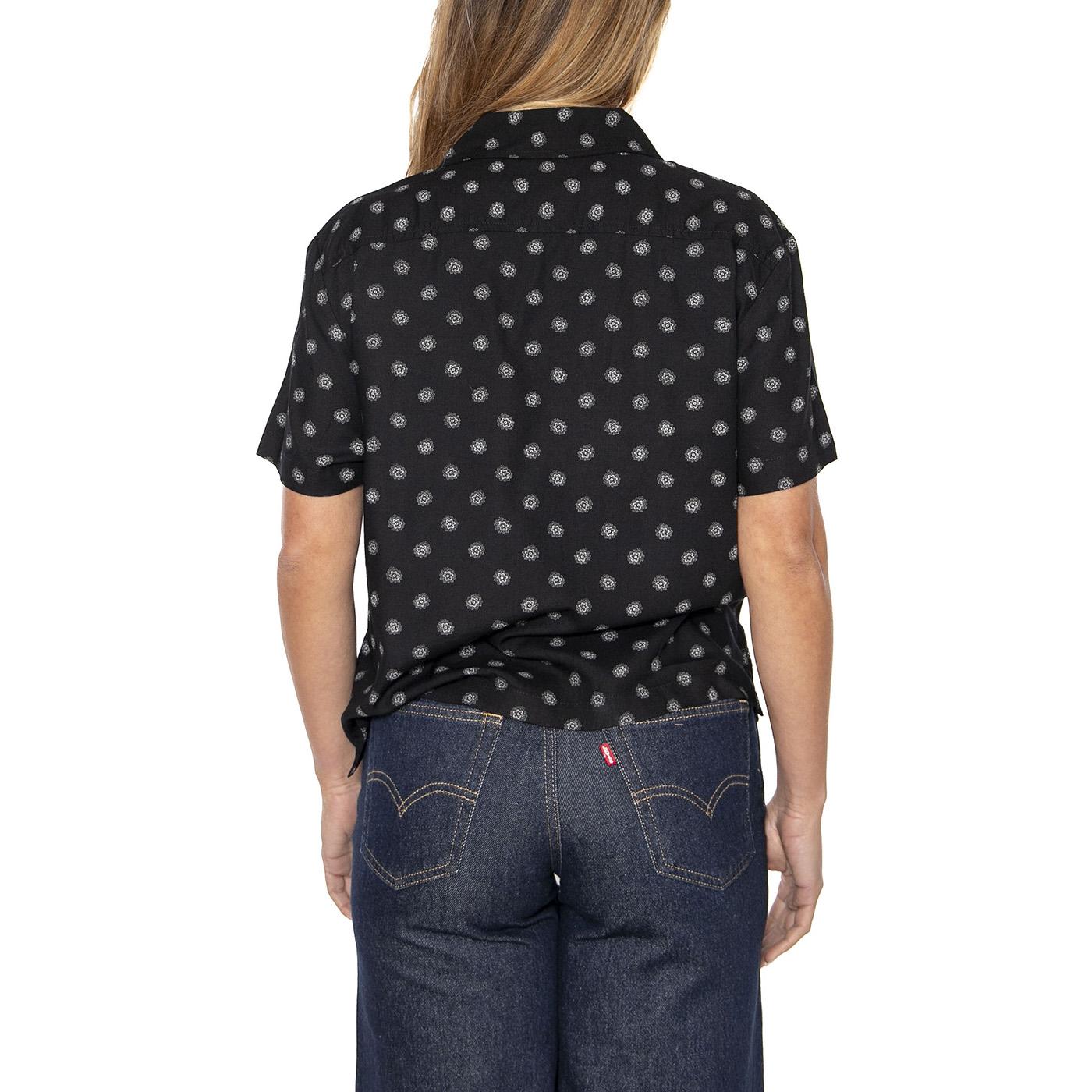 Bunker Daist Dot S/S Woven Black - Camicia Maniche Corte Donna Nera 01289-BLACK  BRIXTON 