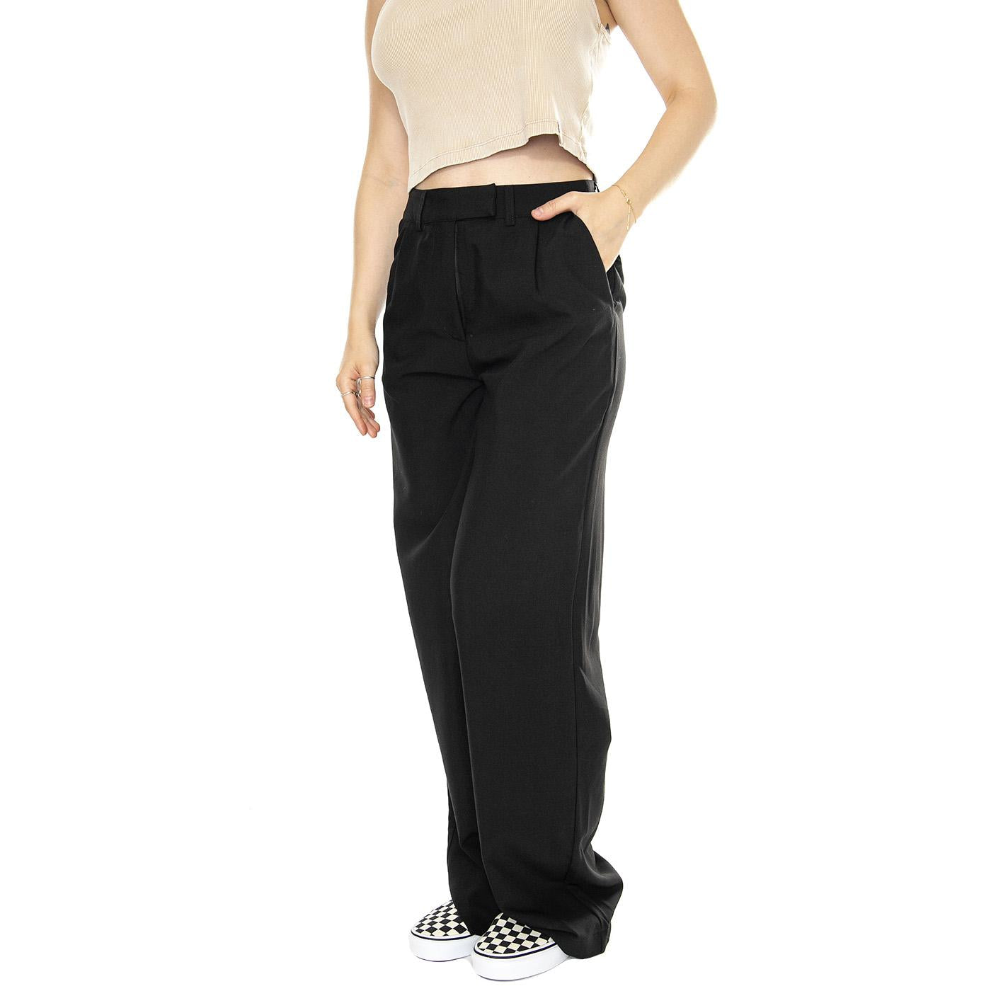 Pantalón fluido de traje negro Black Trousers - Pantaloni Donna Neri 41W/11224  WILD PONY 