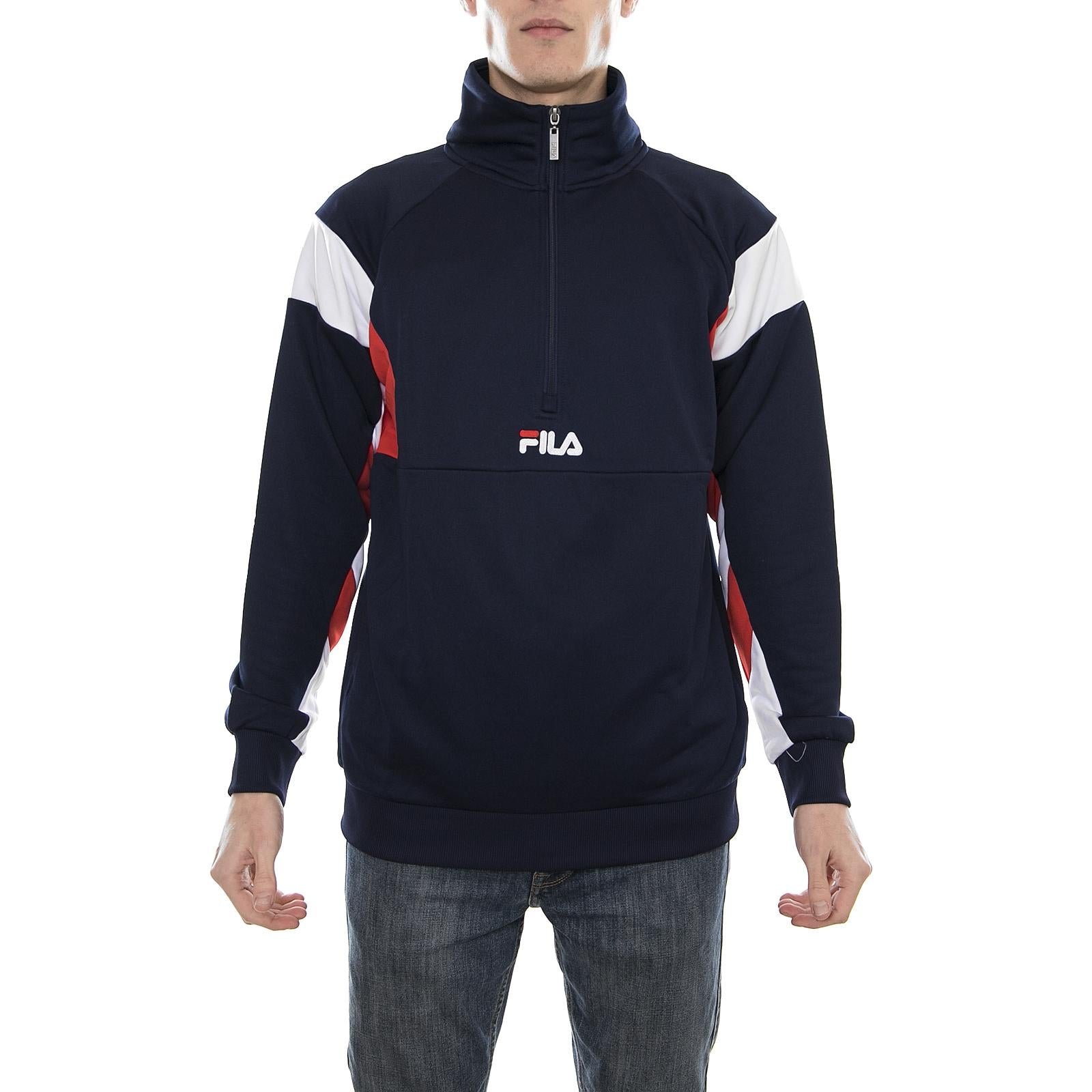MEN KEITH HALF ZIP TOP peacoat - high risk red - bright white 682151-H07  FILA 