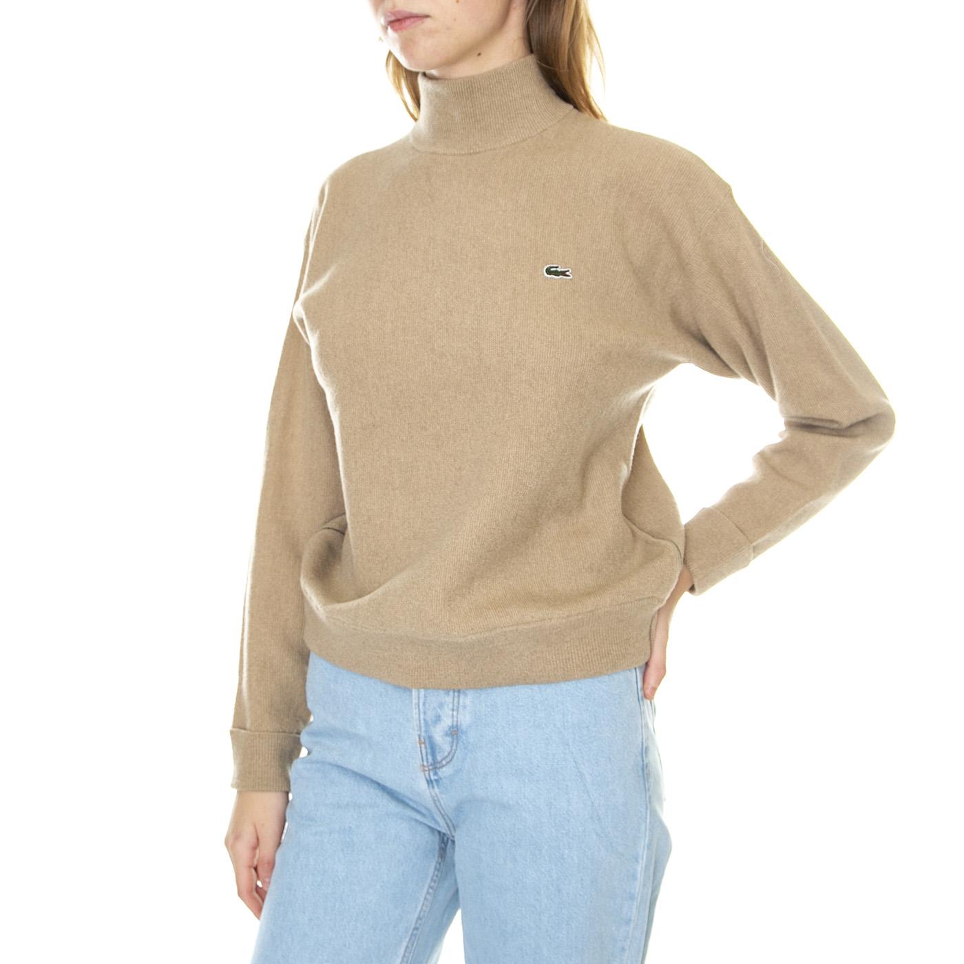 Pullover-Ge2 - Maglione Collo Alto Donna Beige AF9542-GE2  LACOSTE 
