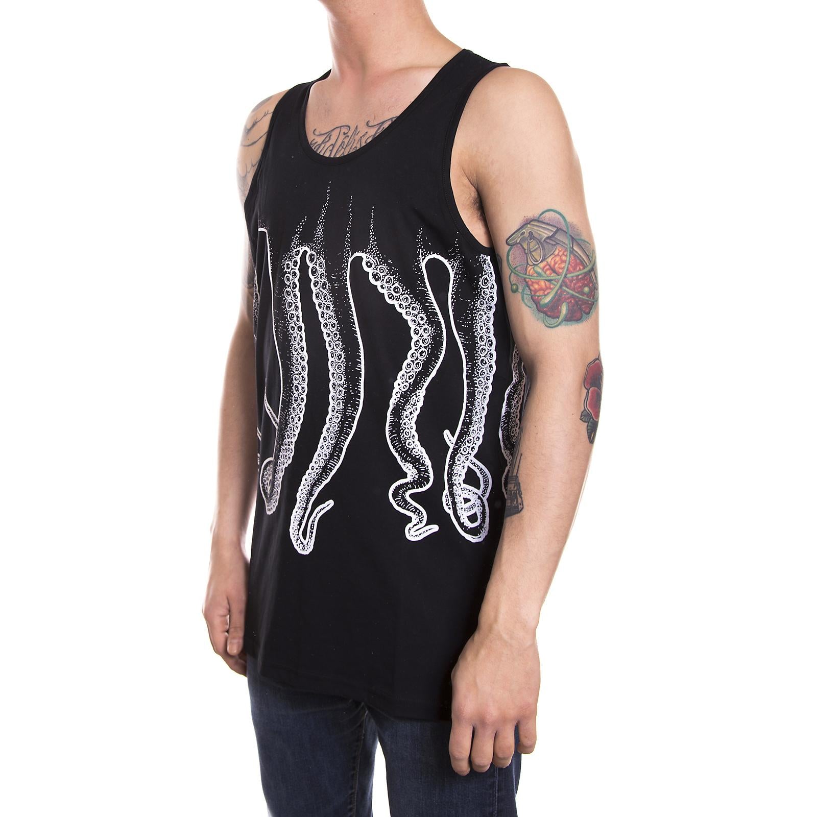 WHITE OCTOPUS OUTLINE TANK TOP BLACK ESTERNO 76238_4  OCTOPUS 