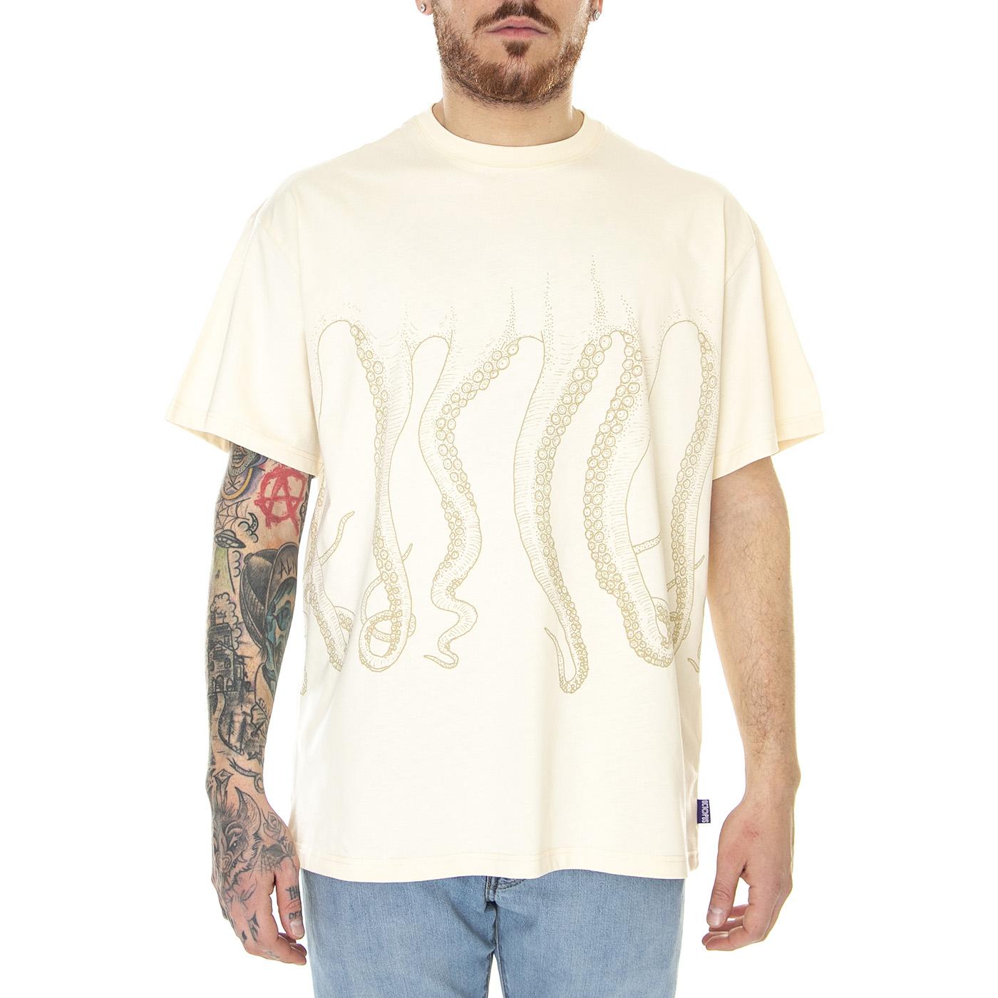 Octopus Octopus Tee Cream - Maglietta Girocollo Uomo Beige 23SOTS40-CREAM  OCTOPUS 