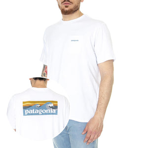 M's Boardshort Logo Pocket Responsibili-Tee White - Maglietta Girocollo Uomo Bianca 37655-WHI  PATAGONIA 