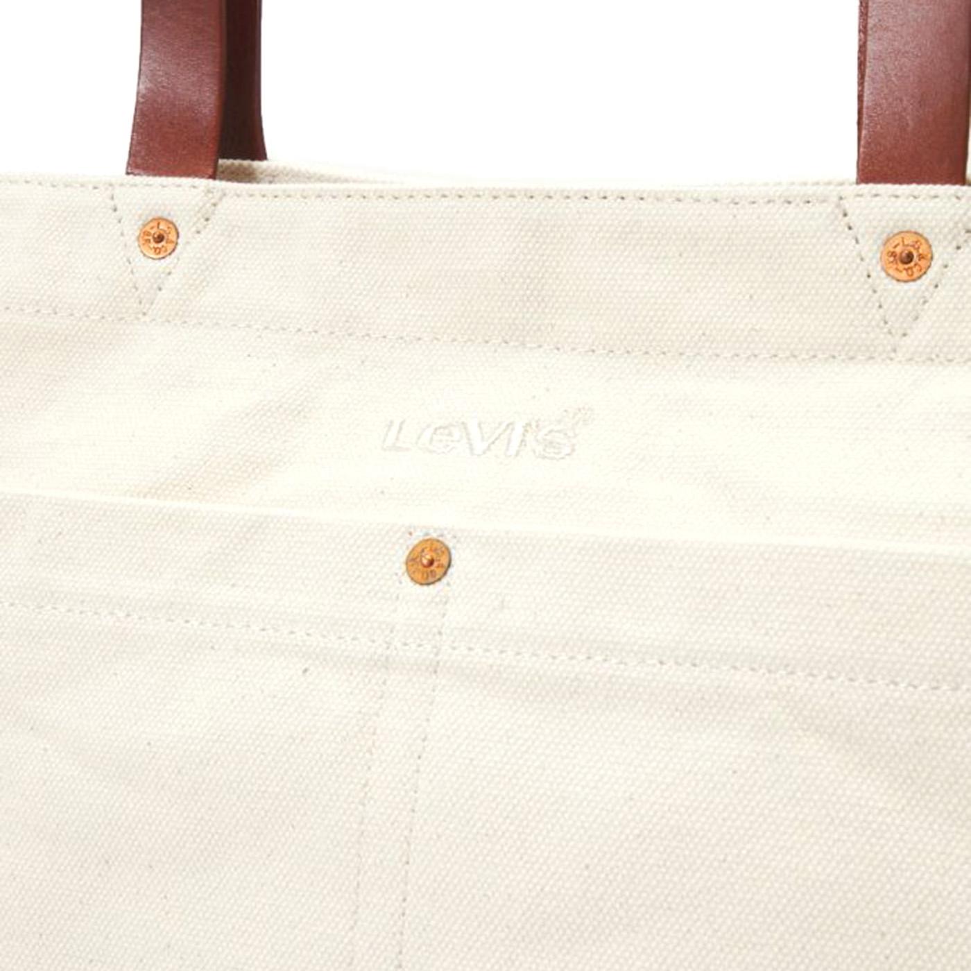 Women's Heritage Tote All Indigo Ecru Black - Borsa Beige D7959-0001 . LEVIS 