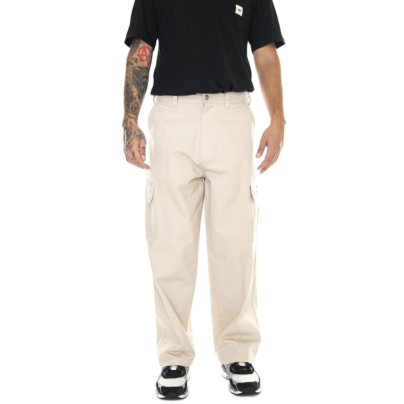 M' Bigwig Baggy Twill Cargo Panr Silver Grey - Pantaloni Uomo Beige 142020217-SIG  OBEY 