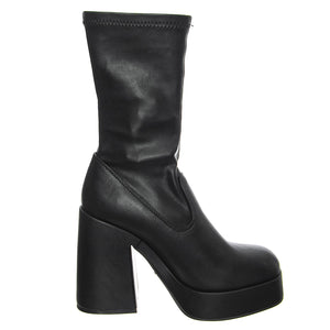 HIDDEN BLACK STRETCH PU - Stivaletti alla Caviglia Donna Neri WSSHIDDEN-BLK . WINDSOR SMITH 