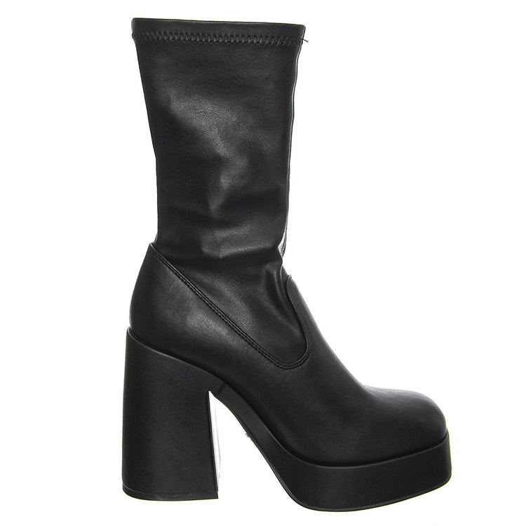 HIDDEN BLACK STRETCH PU - Stivaletti alla Caviglia Donna Neri WSSHIDDEN-BLK . WINDSOR SMITH 