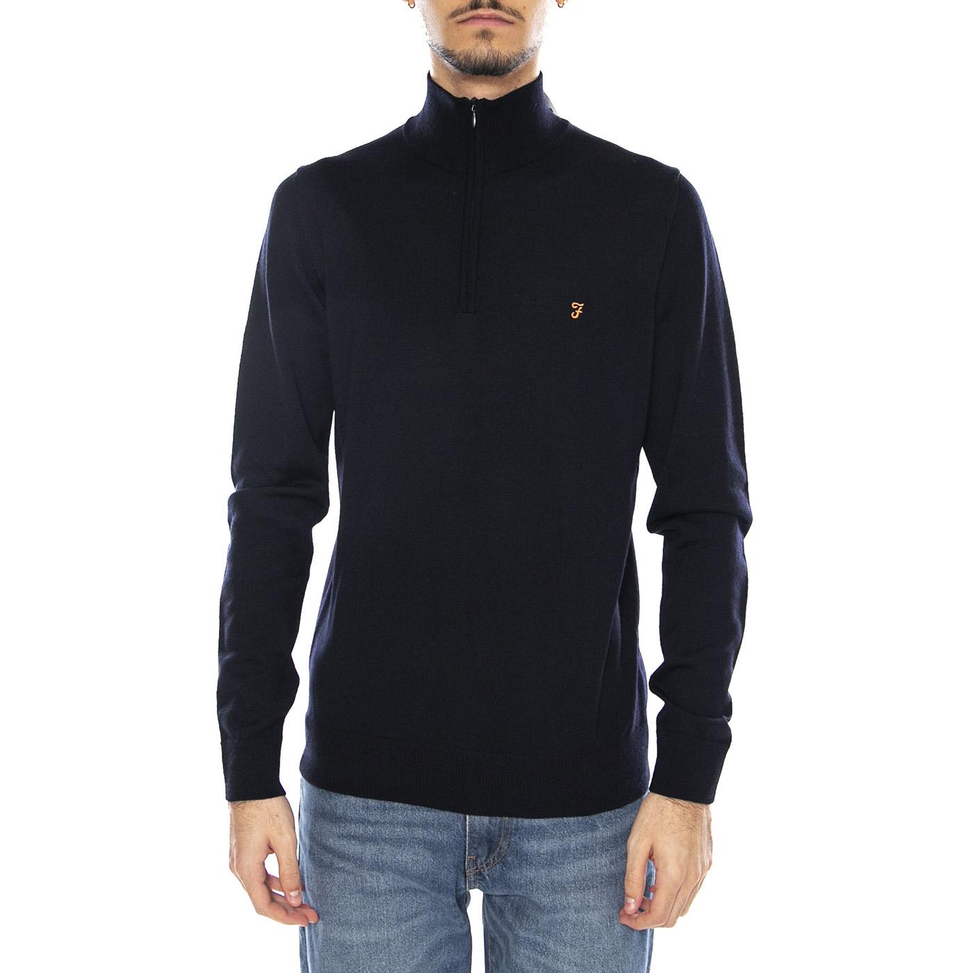 Redchurch Merino Wool -- Maglione Collo Alto Uomo True Navy Blu F4GF9082 412 FARAH 
