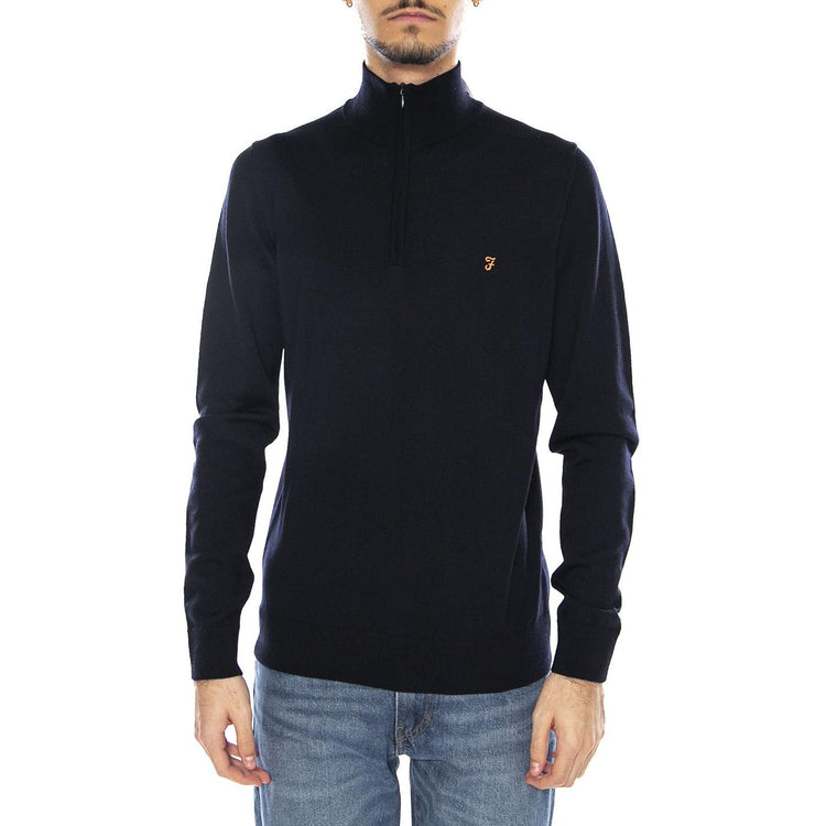 Redchurch Merino Wool -- Maglione Collo Alto Uomo True Navy Blu F4GF9082 412 FARAH 