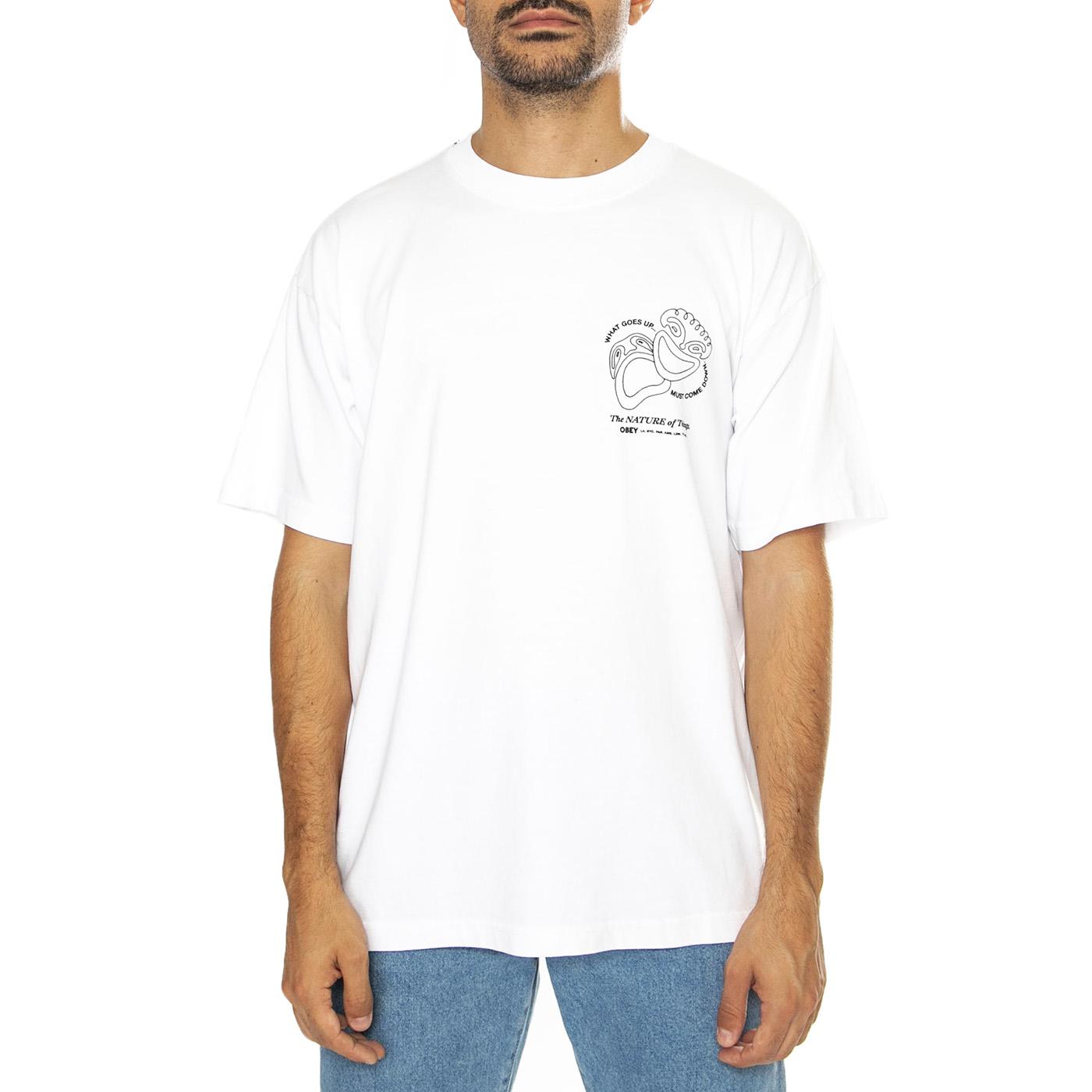 Obey The Nature Of Things Heavy Weight Tee White - Maglietta Girocollo Uomo Bianca 166913929-WHT  OBEY 