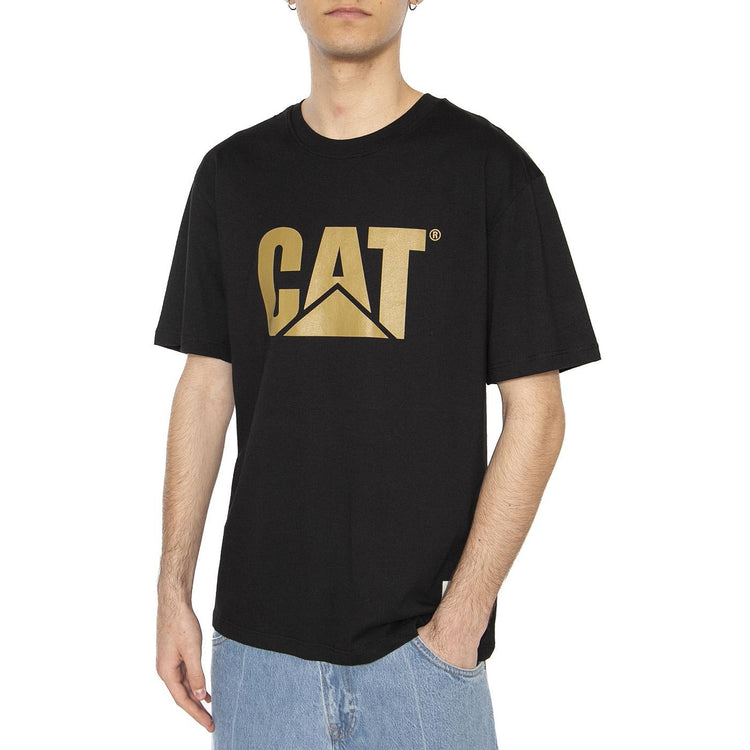 Logo T-Shirt Black - Maglietta Girocollo Uomo Nera 6010111-10158  CAT 
