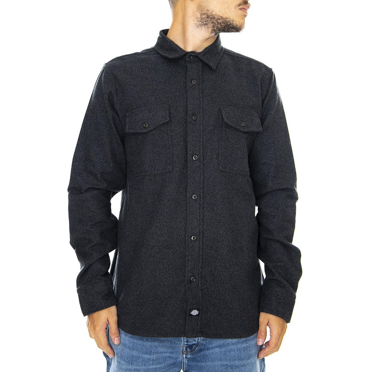 Delphia Shirt - Dark Melange Grey - Camicia Uomo Grigia 05 200351-DGM . DICKIES 