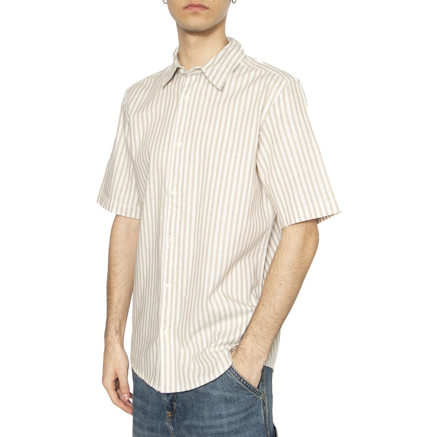 SS Shirt Tan Stripe - Camicia Maniche Corte Uomo Multicolore 112362759  WRANGLER 
