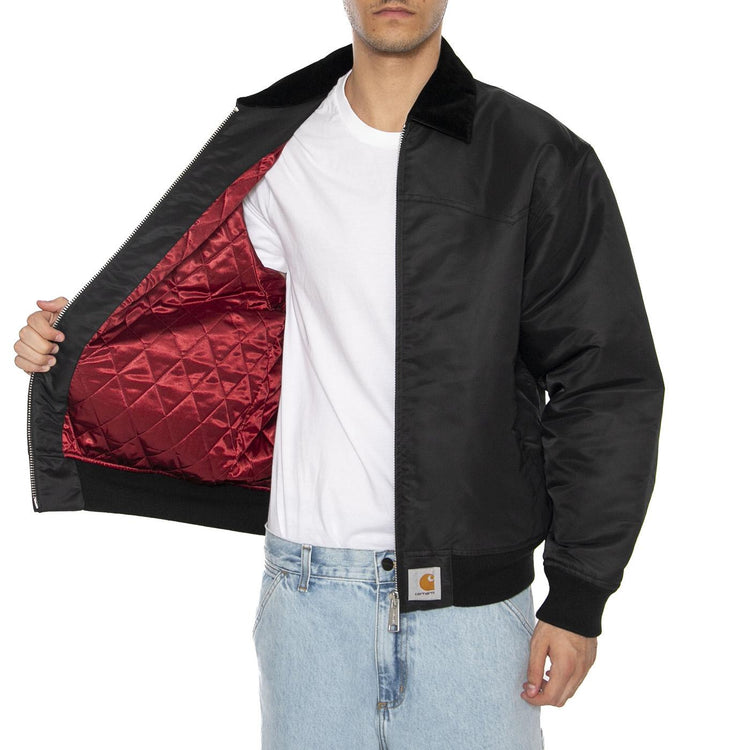 Santa Fe Alumni Jacket Black / Scarlet - Goacca Uomo Ner I035147.31YXX . CARHARTT WIP 