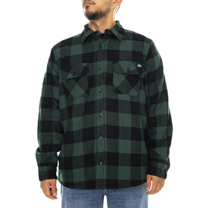 Lansdale Shirt - Pine Green - Camicia Uomo Verde 05 200292-PG . DICKIES 