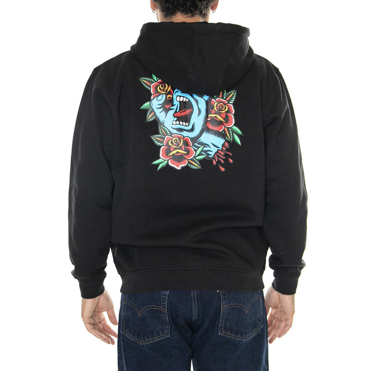 M' Screaming Flash Zip Hood Black - Felpa con Cappuccio Uomo Nera Screaming Flash Zip Hood Black  SANTA CRUZ 