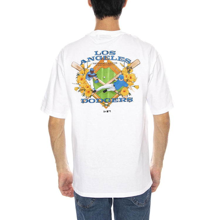 MLB Baseball Graphic OS Tee Los Anglese Dodgers White - Maglietta Girocollo Uomo Bianca 60667851  NEW ERA 