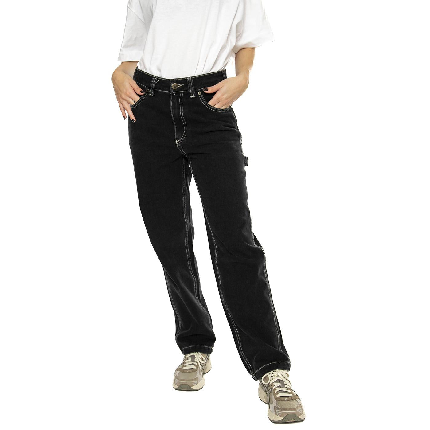 Ellendale Denim Black Wash - Pantaloni Denim Jeans Donna Neri DK0A4XEKJ791  DICKIES 