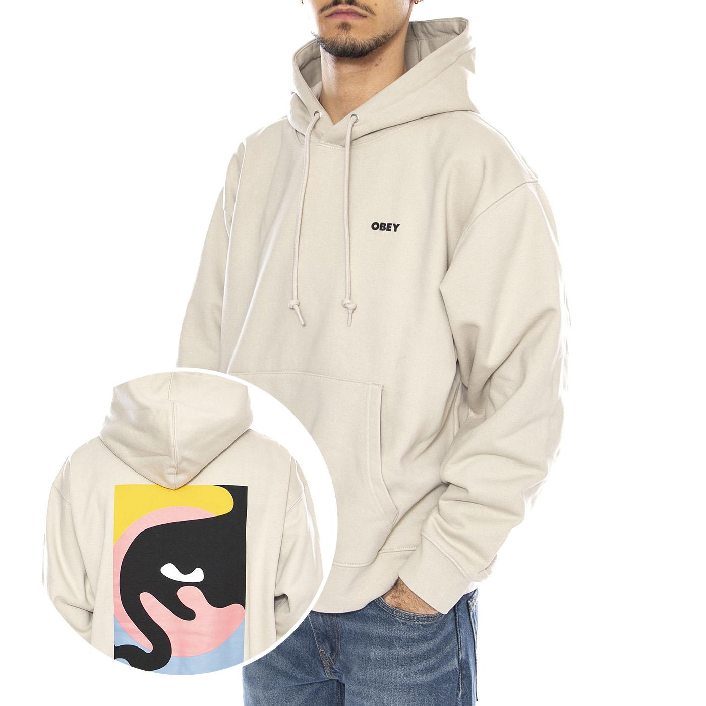 OBEY Quarter Icon Fleece -- Felpa con Cappuccio Uomo Moonstruck Beige 112844193 MNS OBEY 