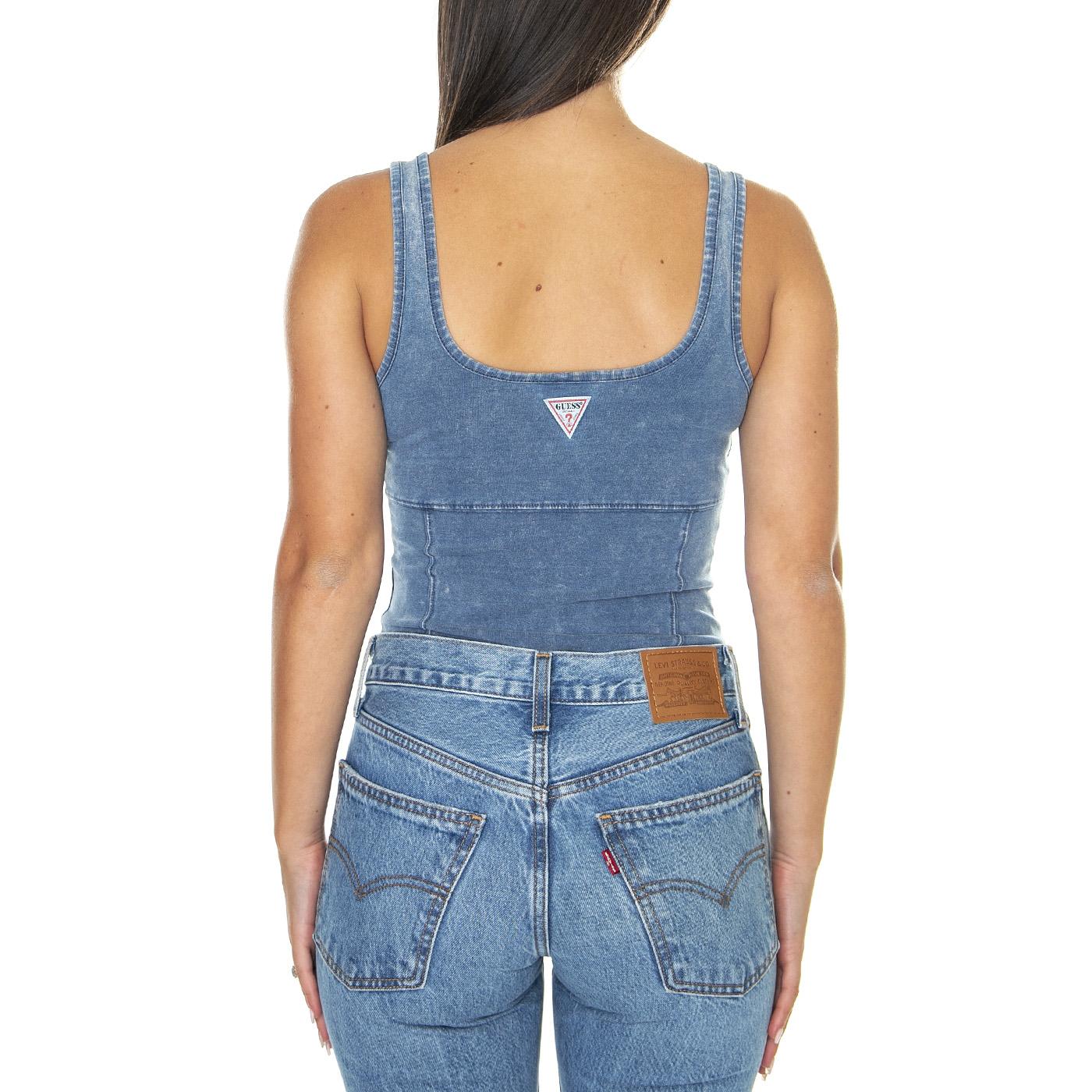 W' Go Indigo Harper Bodysuit Secret Blue Multi - Body Donna Blu W3YP32K1D80-F73F  GUESS ORIGINALS 