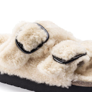 Arizona Shearling Big Buckle - Teddy Eggshell - Sandali Donna Beige 1017642  BIRKENSTOCK 