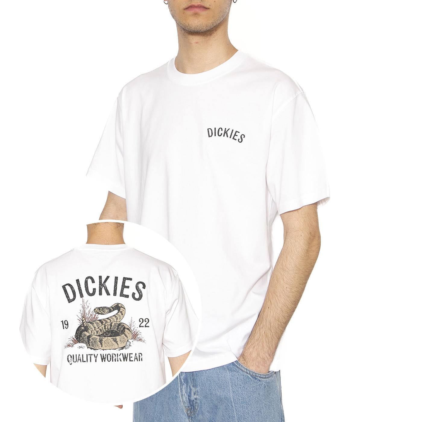 Dickies Snake SS Tee White - Maglietta Girocollo Uomo Bianca DK0A4Z990WH1  DICKIES 