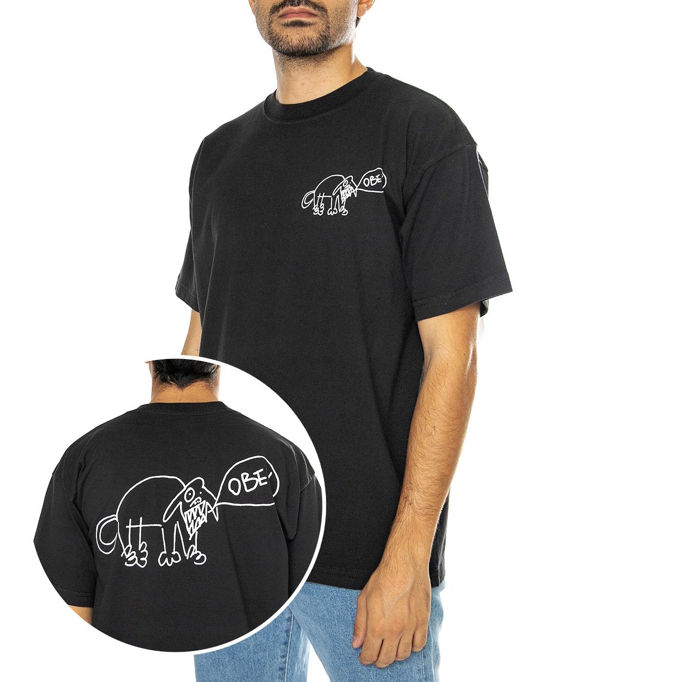 Obey Angry Dog Heavy Wight Tee Vintage Black - Maglietta Girocollo Uomo Nera 166913913-VBL  OBEY 