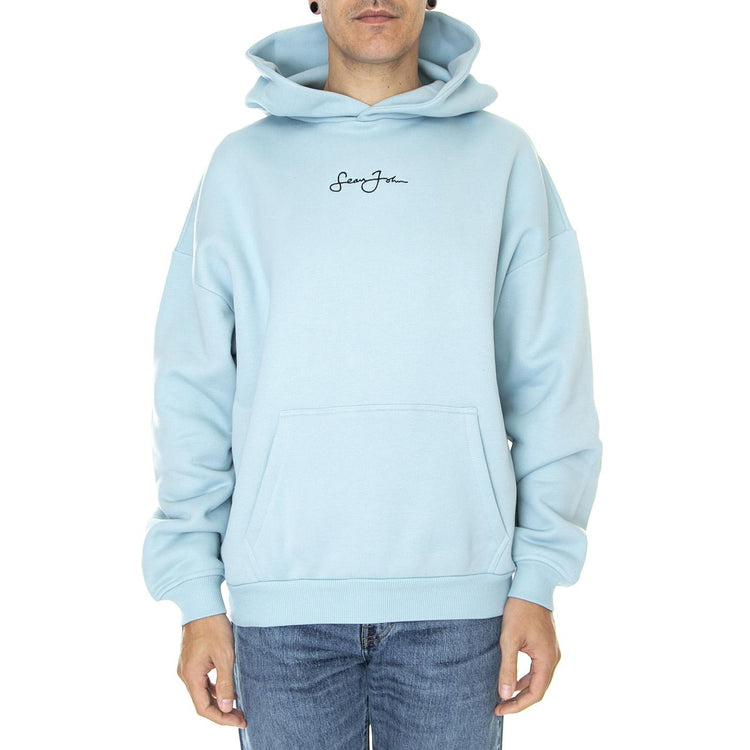 Script Logo Washed Out Legendary Hoodie 01 Light Blue - Felpa con Cappuccio Uomo Blu 6021063/222  SEAN JOHN 