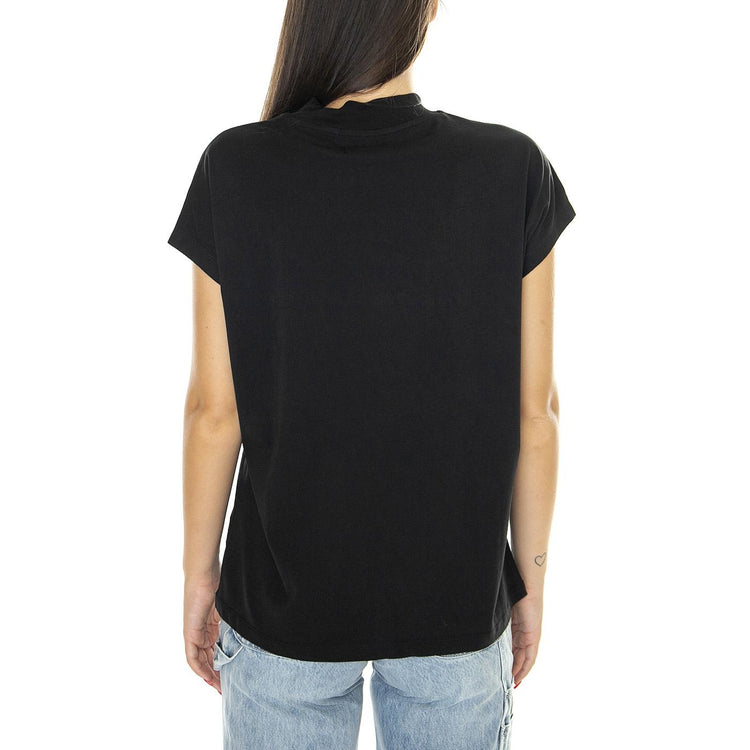 Basic Black Volta T-Shirt - Maglietta Girocollo Donna Nera WTS00225  THINKING 