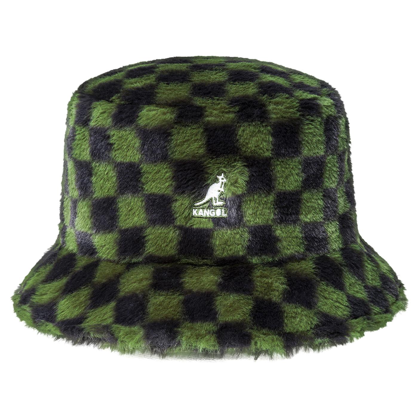 Faux Fur Bucket Olive Check - Cappello Multicolore K4370-OC301  KANGOL 