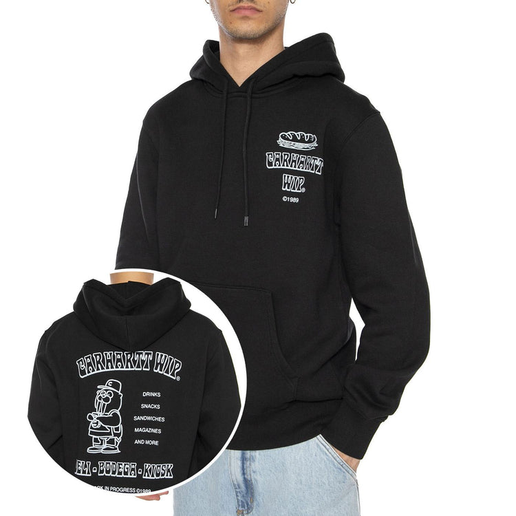 Hooded Sandwich Sweat Black / Blue Fog - Felpa Uomo Nera I035277.36AXX . CARHARTT WIP 