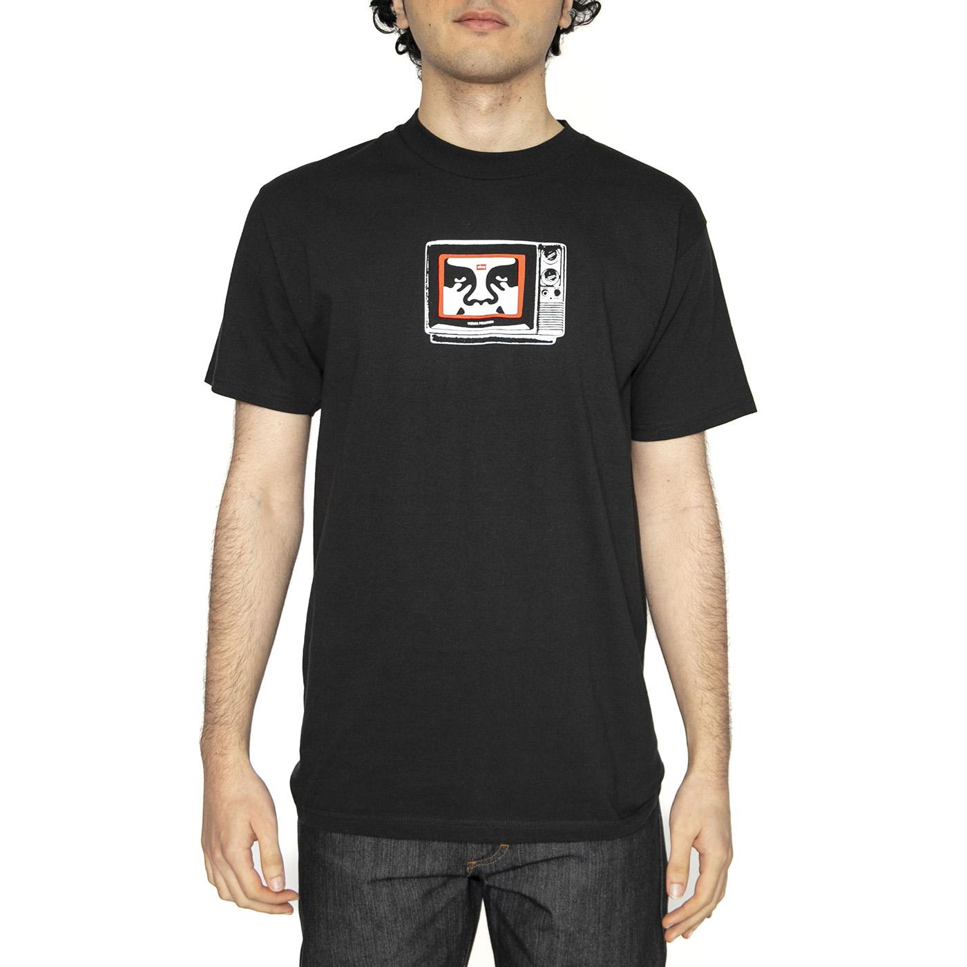 Obey TV Tee - Maglietta Girocollo Uomo Nera 165263940-BLK  OBEY 