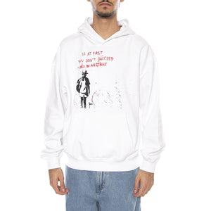 BANKSY VTG Hoodie VD Bright White Airstrike - Felpa con Cappuccio Uomo Bianca 22035423-4911254  ONLY & SONS 