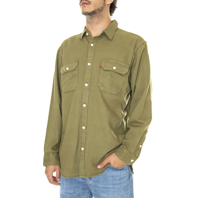 Jackson Worker Z1707 Green Garment Dye - Camicia Uomo Verde 19573-0163  LEVIS 