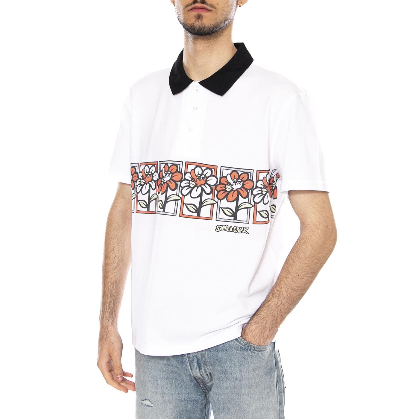 DELFINO FLOWER GUYS POLO - Polo Uomo Bianca SCA-SHT-0948 WHT SANTA CRUZ 