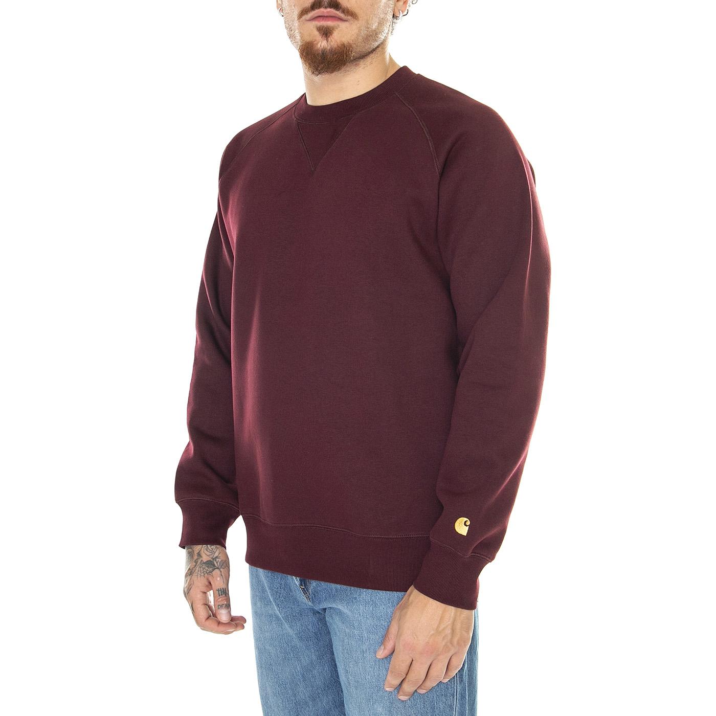 Chase Sweat Amarone / Gold - Felpa Girocollo Uomo Bordeaux I026383.1QYXX  CARHARTT WIP 