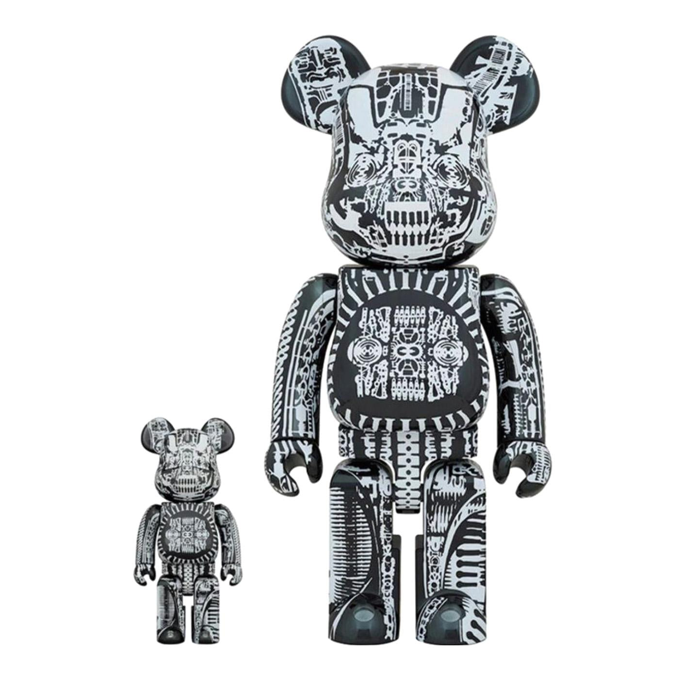 Be@rbrick H.R. Giger Black Chrome Version 100% & 400% - Toy Multicolore MDTGIGER  MEDICOM TOY 