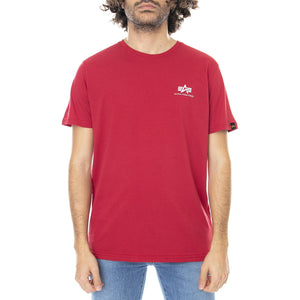 Basic Small Logo T-Shirt - Red - Maglietta Girocollo Uomo Rossa 188505-523  ALPHA INDUSTRIES 