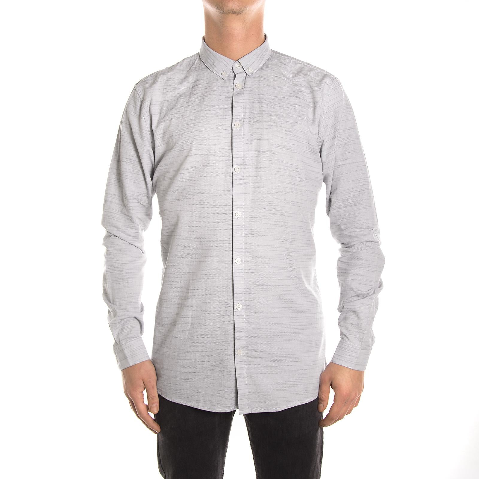 CRESCENT L/S SHIRT WHITE/METAL GREY 126180293-000M  MINIMUM 